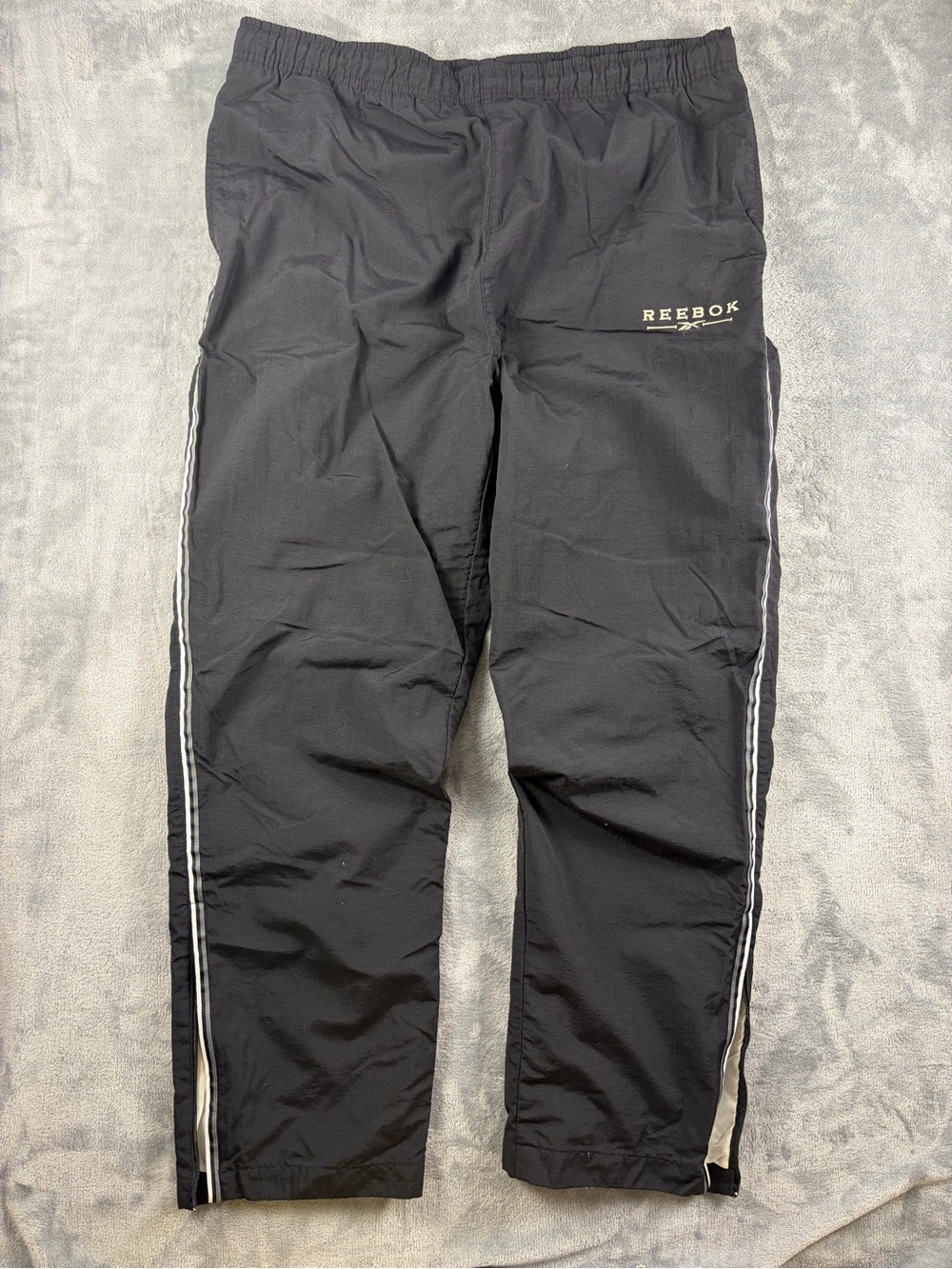 Reebok Men’s Vintage Jersey Lined Track Pants with Side Stripes